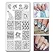 BEAUTYBIGBANG Nail Stamping Plates Stamper Scraper Kit Sets - 5pcs Nail Art Stamp Templates Image Plate with 1 Stamper and 1 Scraper Nail Art Tools