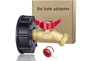 WELCAPAC IBC Tote Adapter and Fittings: Coarse Thread Brass Faucet Valve for 275-330 Gallon Water Tanks | Hose Connector Repl