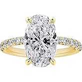 RURULUYA 1.5CT/3.5CT/5.5CT/8CT Oval Engagement Rings for Women,Oval Diamond Ring,925 Sterling Silver 18K Yellow/White Gold Plated Promise Ring