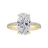 RURULUYA 3.5CT Oval Cut Engagement Rings for