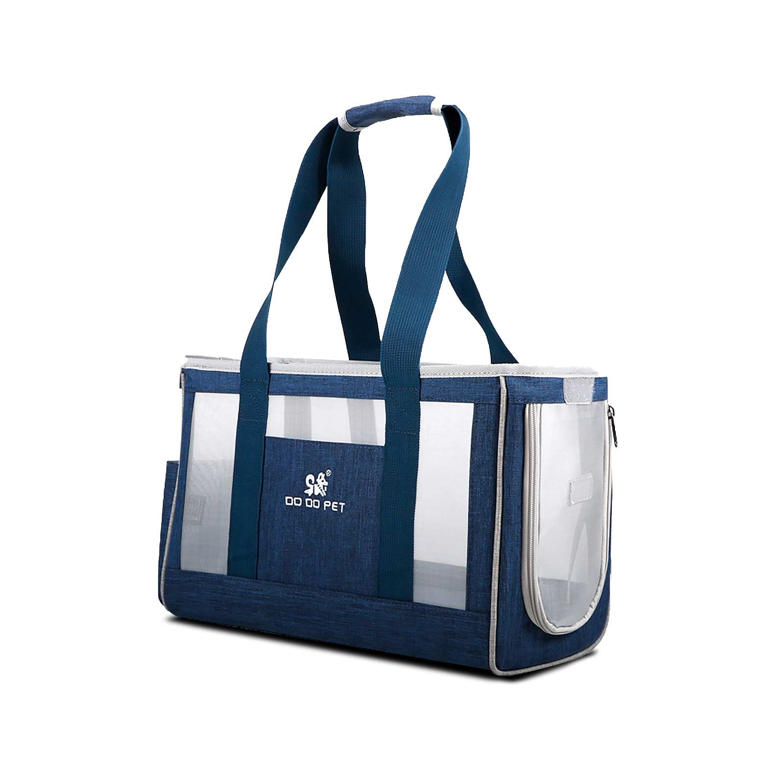 PETCUTE Pet Carrier Bag,Breathable Dog Travel Carrier,Portable Cat Carrying Bag with Removable Cushion and Side Pockets,Airline Approved Pet Travel Handbag with Internal Safety Strap for Outdoor Use