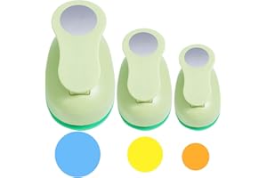 UCEC Circle Cutter, 3 Pcs Circle Punch, Craft Paper Hole Cutter for Crafting, 3/8 5/8 1 Inch Hole Punch for Paper Crafts