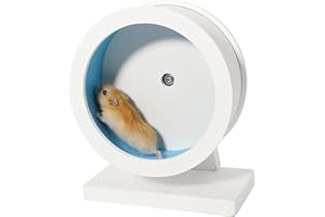 MAGOLEO 7.5 Inch Blue Hamster Wheel Wooden Silent Training Exercise Wheel Quite Running Spinner Wheel for Dwarf, Gerbil, Guinea Pig, Hedgehog, Chinchilla (Blue, Medium)