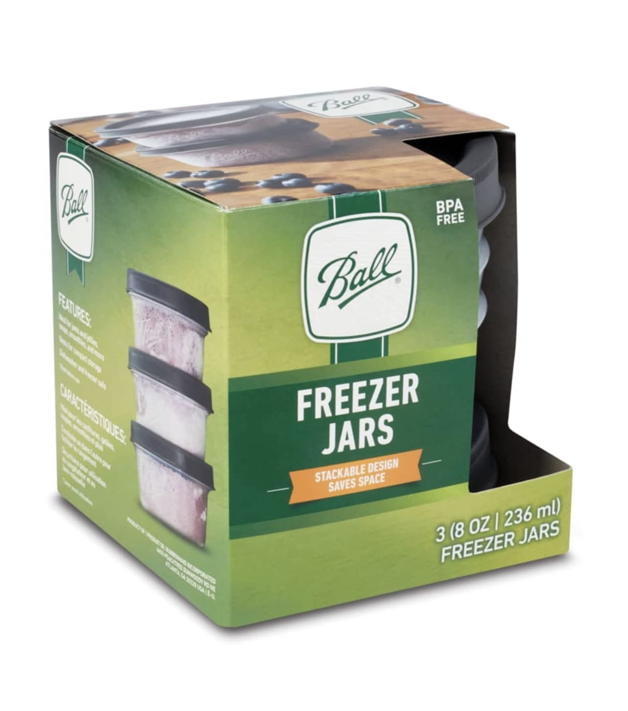 Photo 1 of Ball Freezer Jars 8 oz Half Pint 3pk