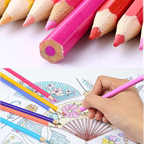 Colored Pencils Drawing Set for Adult Kids Coloring Books 36 Assorted Colors with Case