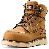 Ariat Women's Rebar Wedge Moc Toe Waterproof Composite Toe Work Boot, Antique Brown, 9