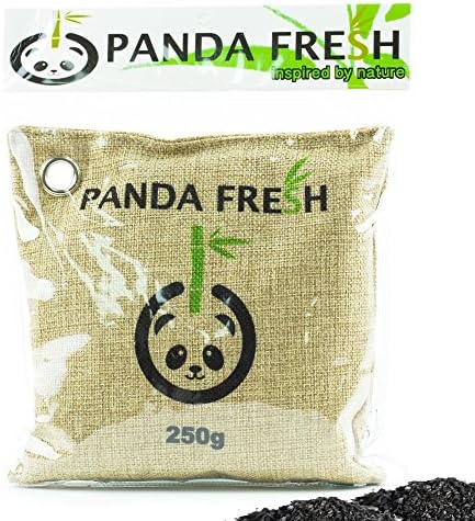 Panda Fresh 1 x Large - Remove Odors Naturally with Activated Air Purifying Bag Moisture Removing 250g Bag Non Toxic & Chemical Free Bamboo Charcoal + Reusable for 2 Years !