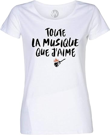 Kss Kss Kss Femmes T Shirt Toute La Musique Que J Aime Chanson Johnny Hallyday Amazon Fr Vetements Et Accessoires