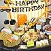 Construction Birthday Party Supplies (Serves 20) - Including Dump Truck Plates, Tablecloth, Cups, Napkins, Black Flatware and Pre-Assembled Happy Birthday Banner Decorations