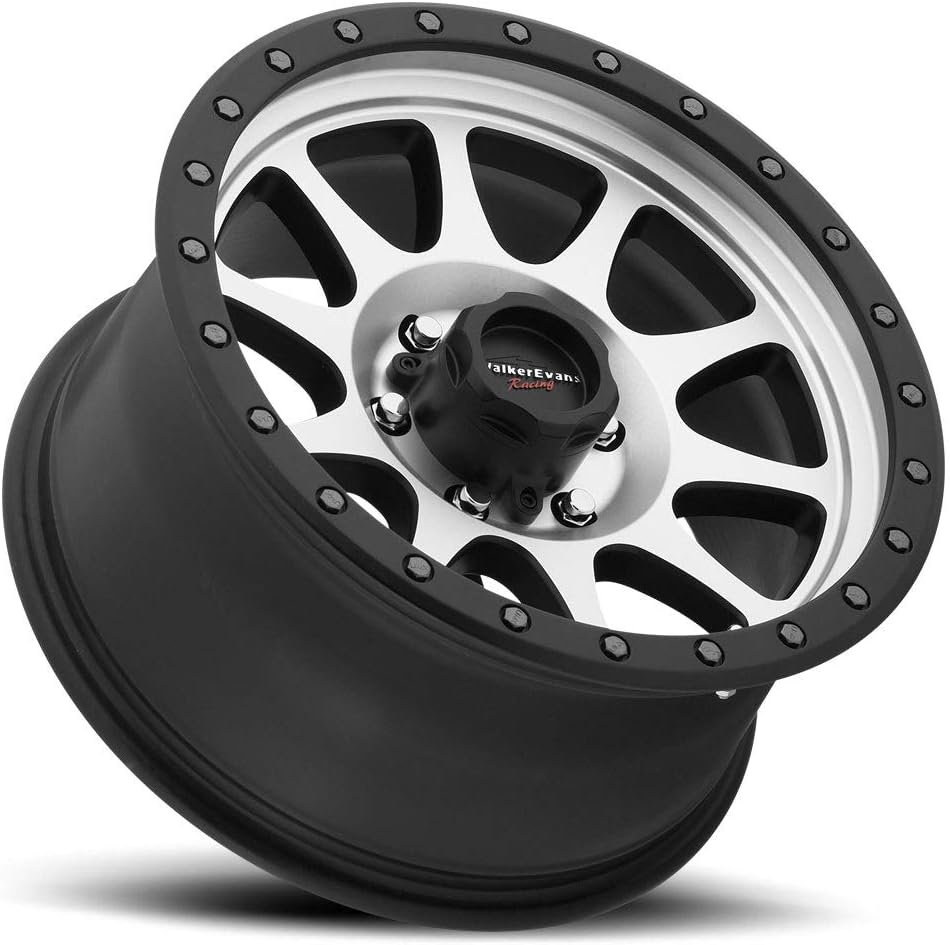 Walker Evans 504MB Legacy Satin Black with Diamond Cut Face Wheel with Painted Finish (17 x 8.5 inches /5 x 5 inches, 1 mm Offset)