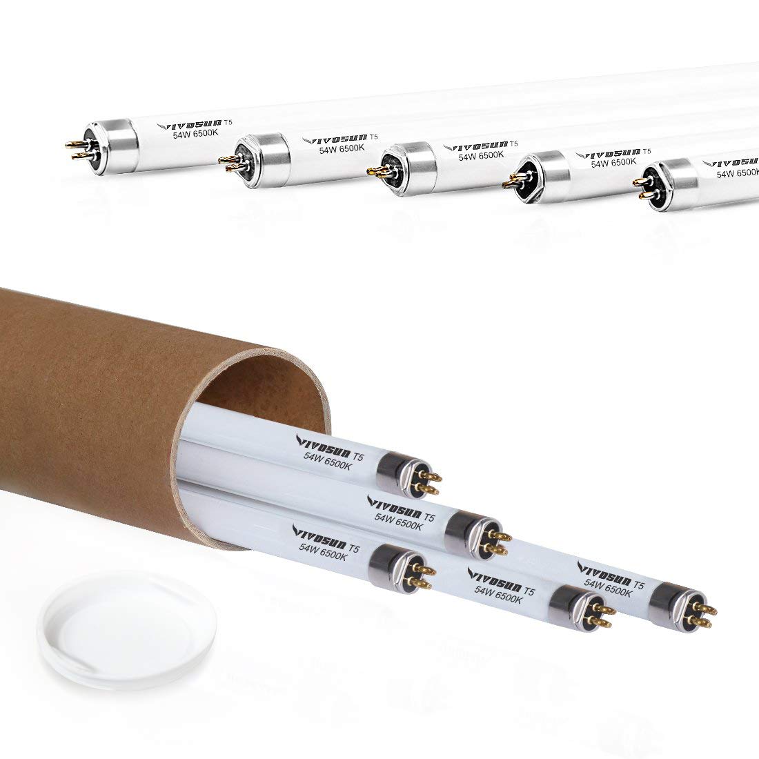 4FT 46IN 54W 6500K T5 HO Fluorescent Tubes Cool White Grow Light Bulbs