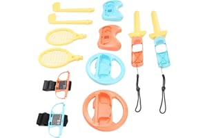 RASTKY Sports Accessories Kit for 2 Immersive Tennis Rackets Fencing Steering Wheels for Game Nights Premium ABS Material