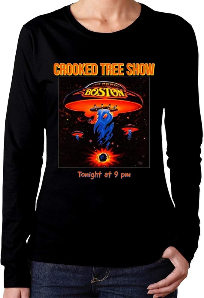 Boston Band Womens Long Sleeve Cotton Classic Graphic T