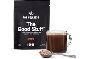For Wellness The Good Stuff Focus – Mocha Coffee Booster | Nootropic Collagen Creamer with MCTs for Focus, Energy & Wellness | Non-Dairy, Keto-Friendly, 30 Servings