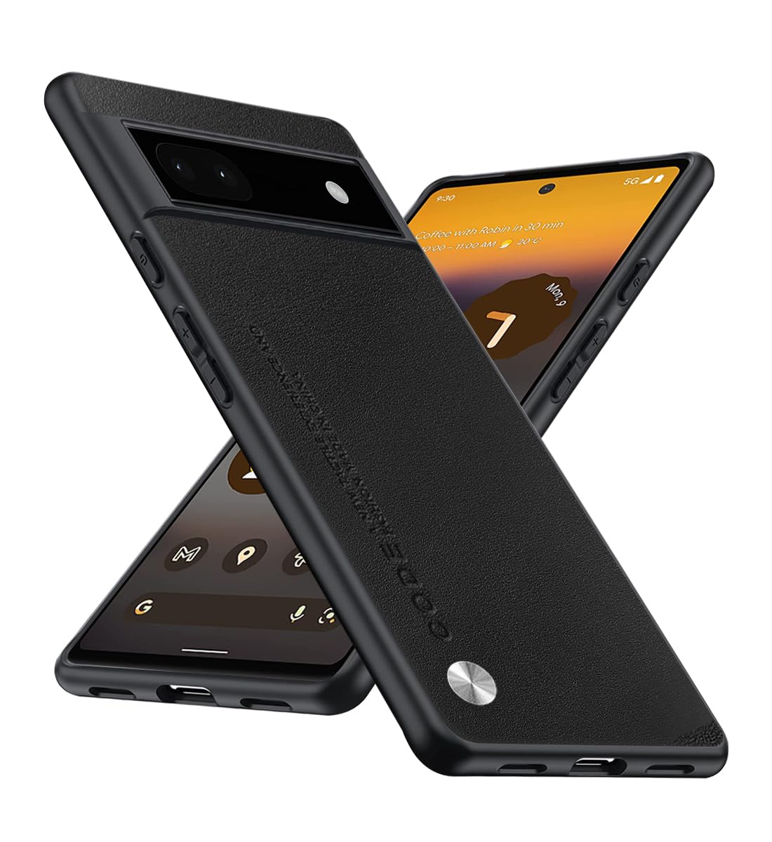 Puxssul For Google Pixel 6a 5G Case, Soft TPU Faux Leather Case, Ultra Light Ultra Light Camera Protective Leather Case for Google Pixel 6a 5G(Black)