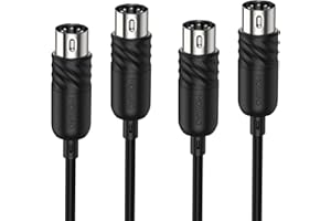 MOSWAG 5-Pin MIDI Cable 2 Packs, Male to Male 5-Pin MIDI Cable Used for Electronic Pianos, MIDI Keyboards, Synthesizers, Audi