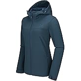 CAMEL CROWN Womens Softshell Jacket Fleece Lined Hooded Waterproof Windproof Lightweight Winter Windbreaker Hiking Camping