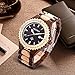 BEWELL W023A Natural Wooden Watches for Men with Calendar Quartz Lightweight Wrist Watch