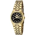 Seiko Women's SYMA06K Seiko 5 Automatic Black Dial Gold-Tone Stainless Steel Watch