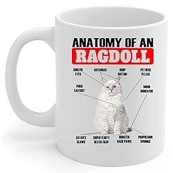 Lovesout Funny White Ragdoll Cat Anatomy Chart