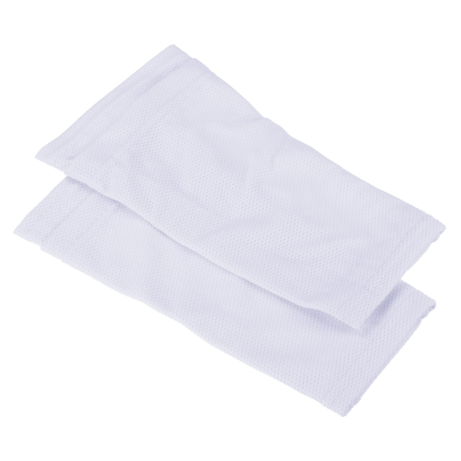PATIKIL Size L Soccer Shin Guard Socks, 2 Pack Breathable Sleeves for Running, White