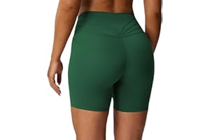 Aoxjox Trinity Workout Biker Shorts for Women Tummy Control High Waisted Exercise Athletic Gym Running Yoga Short 6"