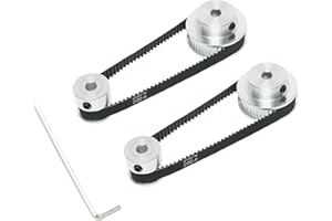 SHCEEC 2PCS Set 2GT Aluminum Timing Pulley 20&40 Teeth 5mm Bore Synchronous Wheel with 2PCS Length 200mm Width 6mm Belt (20-40T-5B-6)