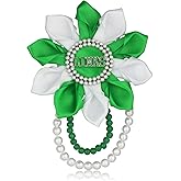 Sorority Brooch Pin for Women Greek Sorority Paraphernalia Gift Links Pearl Flower Crosage 4.7" Sisterhood Jewelry for Clothing (Links Flower Pin)