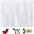 Iooleem 200pcs White Pipe Cleaners, Chenille Stems, Pipe Cleaners for Crafts, Pipe Cleaner Crafts, Art and Craft Supplies.