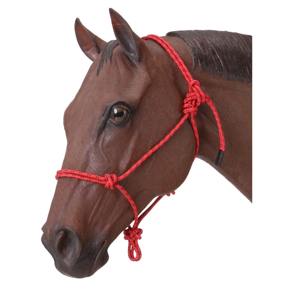 Tough 1 Horse Poly Rope Tied Halter, Red