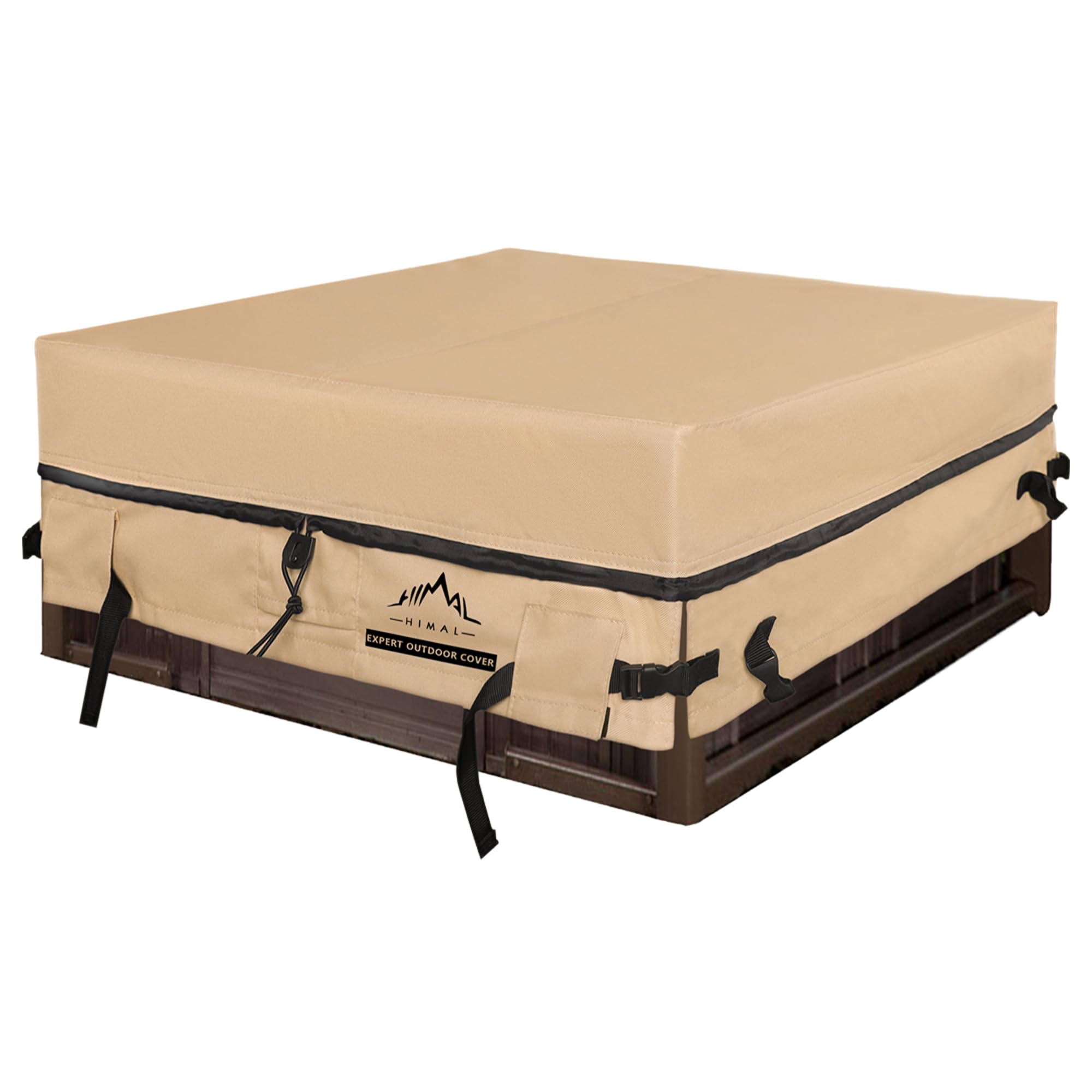Photo 1 of Himal Square Hot Tub Cover - Heavy Duty 600D Polyester Waterproof,UV Protection SPA Cover for Hot Tub(85 x 85 inch,Beige)