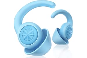 BUENSUENO Ear Plugs for Sleeping Noise Cancelling 2 Pairs Noise Reduction Earplugs for Sleep Soft Silicone Hearing Protection Earplug for Snoring Work Construction Noise Sensitive (White Blue)