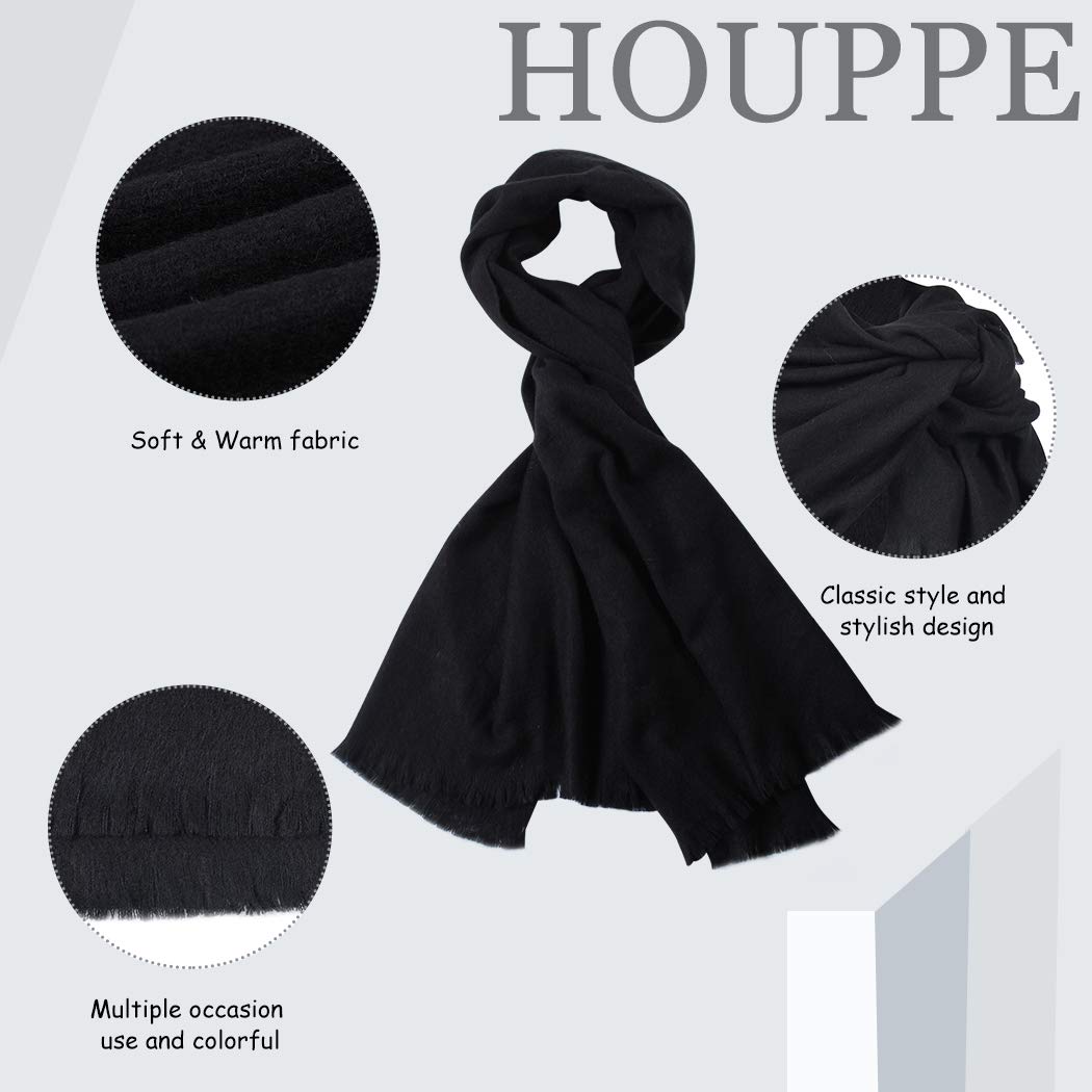 Wool Winter Scarf,HOUPPE Women's Men's Warm Cozy Chunky Blanket Long Shawl Wraps Solid Large Scarves Wool Winter Scarf,HOUPPE Women's Men's Warm Cozy Chunky Blanket Long Shawl Wraps Solid Large Scarves