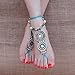 Runa Sea Bohemian Style Seed Bead Barefoot Sandals (Blue/Green)