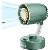Cyfrone Portable Small Aroma Desk Fan - USB-C Rechargeable 4000mAh 4 Speeds Mini Quiet Table Fans Tilt Adjustable for Bedroom Office & Home, 9H (Green)