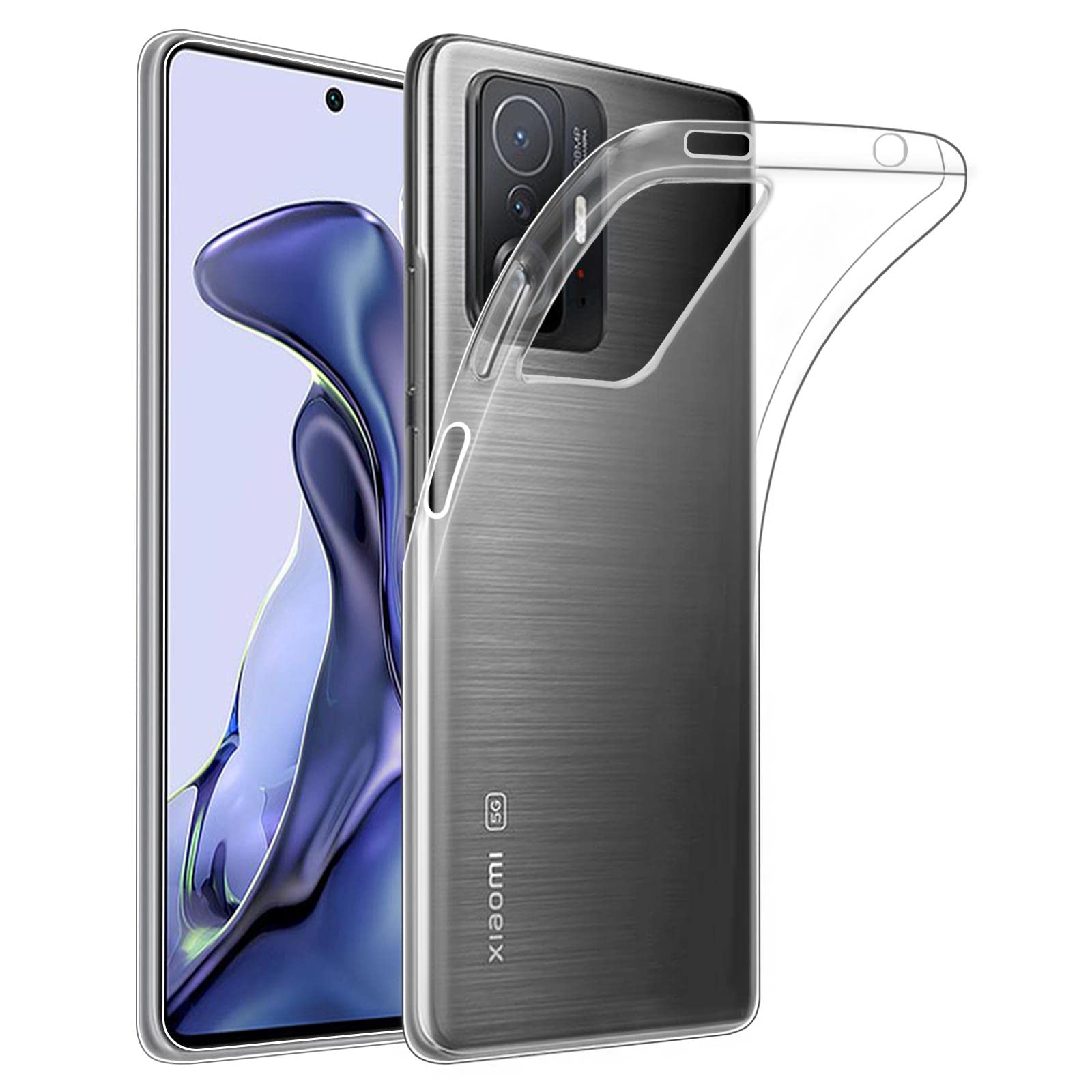 32nd Clear Gel Series - Transparent TPU Silicone Clear Gel Case Cover for Xiaomi Mi 11T & Mi 11T Pro, Crystal Gel Ultra Thin Case - Clear
