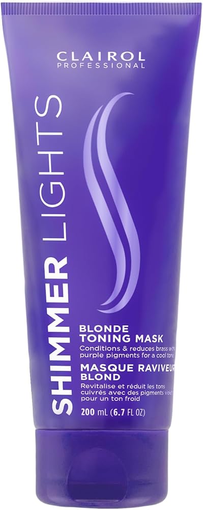 Clairol Professional Shimmer Lights Violet Toning Mask | Neutralizing Brassy Tones with Refreshing Blonde Hair Results