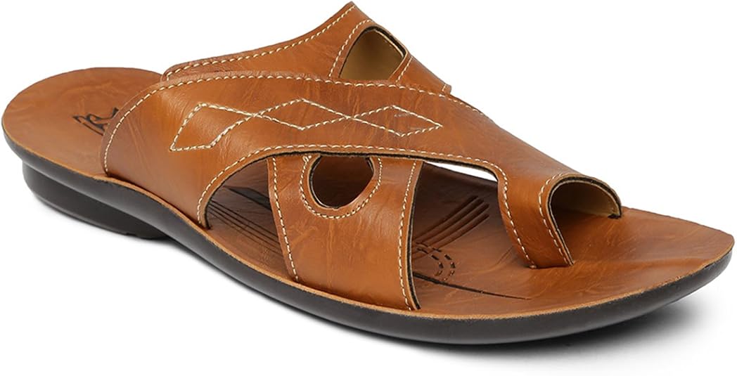 Buy PARAGON Men's Tan Slippers 8 UK (42 EU) (A1PU6684GTAN00008G299