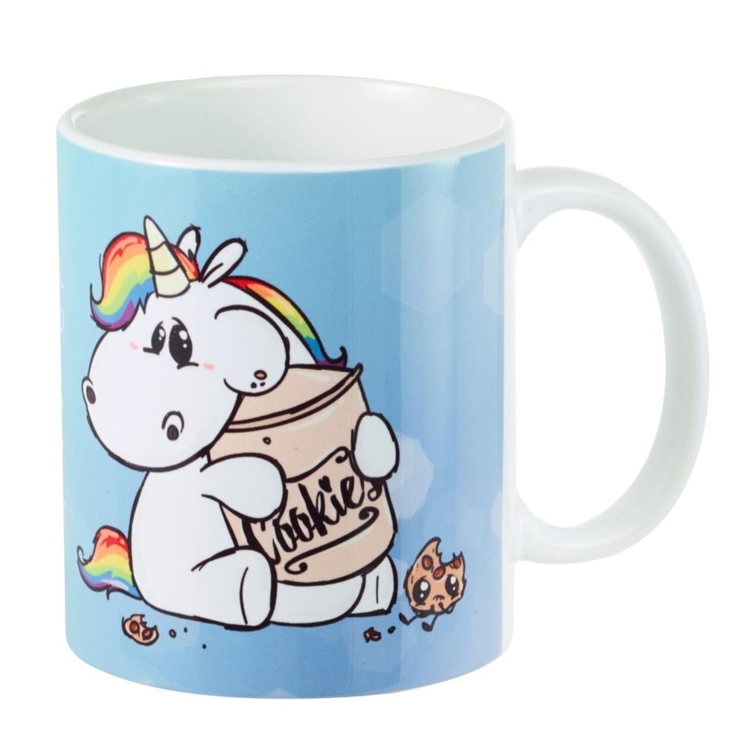 Pummeleinhorn Mug Ceramic Biscuit Jar, 320 ml, Blue