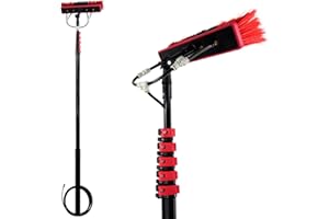 EXTEN-HICLEAN Water Fed Pole Kit Window Cleaning Brush with Extended Handle and Water Hose Solar Panel Washing Set with Exten