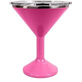 ORCA Tini 13oz Stainless Steel Martini Glass | Temperature Insulated Tumbler for Every Outdoor, Picnic, Poolside, Beach & Patio Party — Pink