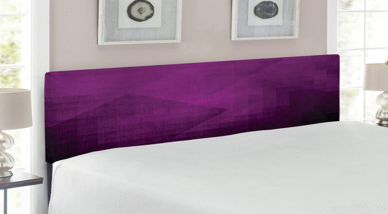 Ambesonne Eggplant Headboard, Abstract Colored Squares in Faded Color Scheme Modern