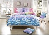 Loussiesd Cloud Sky Duvet Cover Set for Girls Rainbow Bedding Twin Queen King view 5