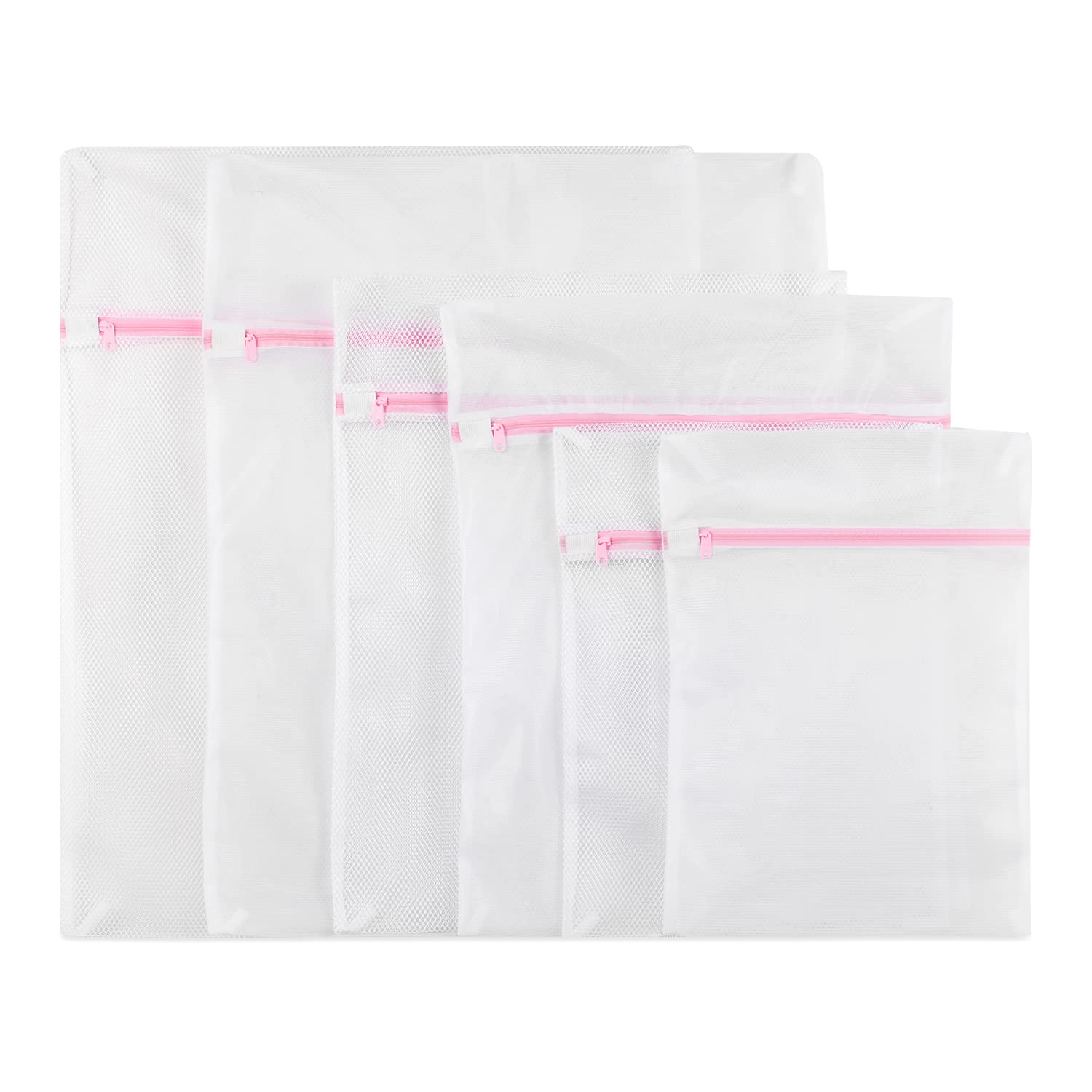 Mesh Laundry Bags, GOFRIEND Reusable and Durable Zippered Washing Machine Wash Bags Large Fine Mesh Bag for Delicates Blouse, Hosiery, Underwear, Bra, Lingerie Baby Clothes (6 SET)