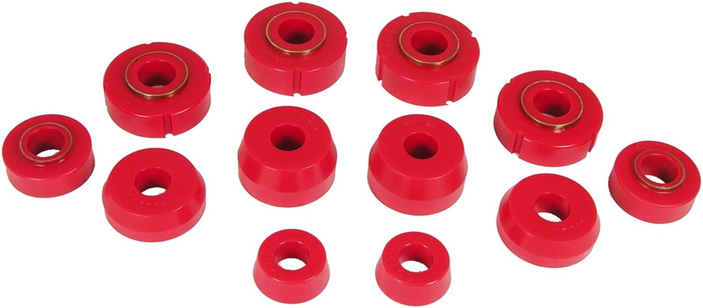 Prothane 6 110 Red Body And Cab Mount Bushing Kit 12 Piece