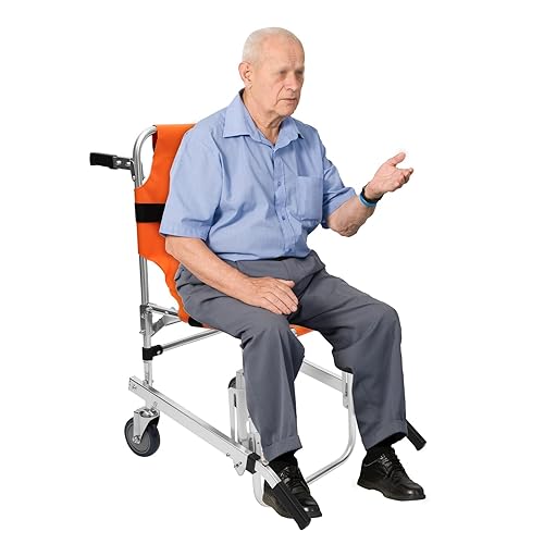 EMS Stair Chair Stair Climbing Wheelchair with Wheel Emergency Evacuation  Stair Lift Firefighter Evacuation Transport Chairs for Seniors (Load