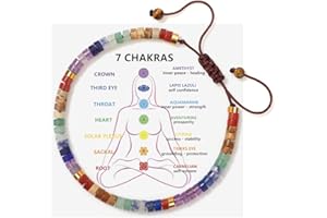 JOYCUFF Chakra Bracelets for Women Crystals and Healing Stones Crystal Bracelet Healing Bracelet for Women Christmas Gifts for Woman Spiritual Bracelets for Woman Anxiety 7 Chakras Healing Crystals Meditation Relax Anxiety