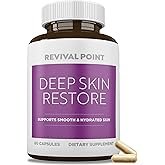 Revival Point Deep Skin Restore- Advanced Dermal Repair Complex to Boost Firmness, Hydration, & Elasticity– Vegan Collagen Builder & Skin Supplement with 6 Clinically Proven Ingredients– 60 Capsules
