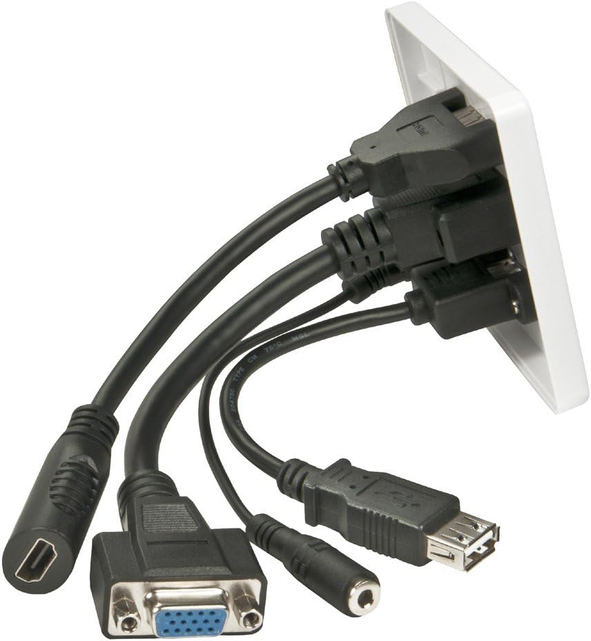 Lindy Multi AV Faceplate, Single Gang, HDMI, VGA, USB Type A, 3.5mm Audio, Fits a Standard UK Mains Back Box - Image 3