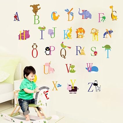 Decor Villa ABCD Wall Sticker & Decal (PVC Vinyl,58 cm x 51 cm)